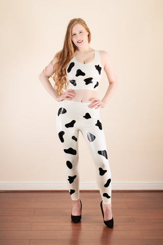 Latex Cow Print Leggings