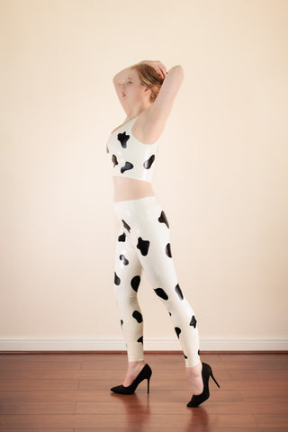 Latex Cow Print Leggings