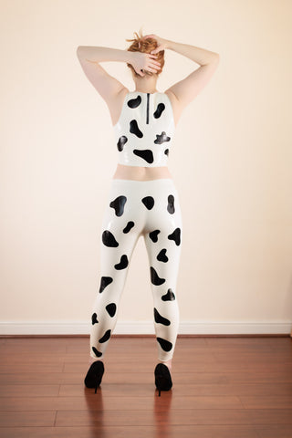 Latex Cow Print Leggings