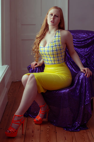 Latex Classy Halter neck Crop Top