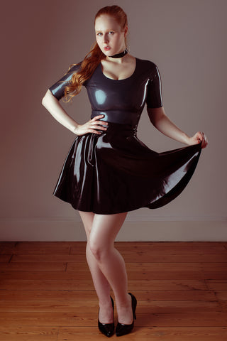 Latex Short Sleeved Crop Top