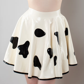 Latex Cow Print Circle Skirt