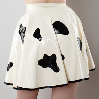 Latex Cow Print Circle Skirt